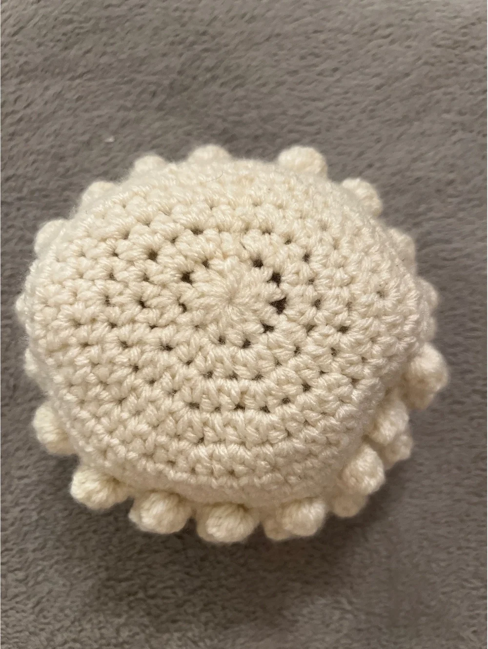Handmade Cream Crochet Bobble Beanie Hat